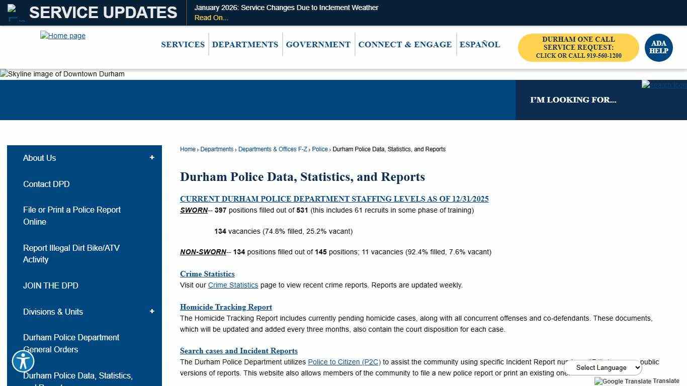 Durham Police Data, Statistics, and Reports Durham, NC